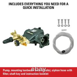 2.5 GPM AAA Triplex Plunger Horizontal Pump with Brass Head 3400 PSI Adjustable