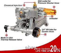 3/4 Shaft Horizontal Pressure Washer Pump 3000 PSI @ 2.5 GPM, OEM Replacement