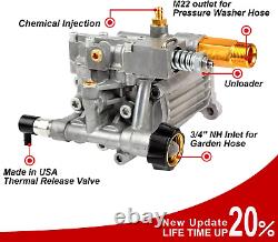 3/4 Shaft Horizontal Pressure Washer Pump 3400 PSI @ 2.5 GPM Replacement Pump f