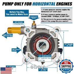 3100PSI Pressure Washer Pump 3/4 Shaft, Horizontal Power Washer Pump Replace
