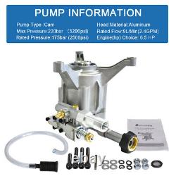3200 PSI Pressure Washer Pump Vertical 7/8 Shaft Replacement Power 2.4 GPM