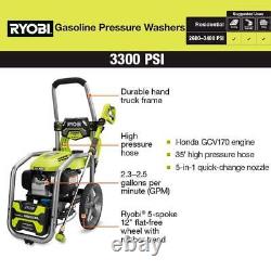 3300 PSI 2.5 GPM Cold Water Gas Pressure Washer With Honda GCV200 Engine