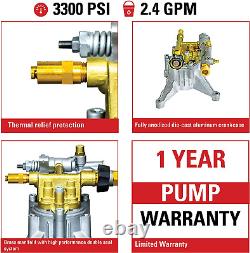 3300 PSI Pressure Washer Horizontal Axial Cam Pump Kit For Honda Briggs Engines