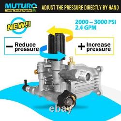 34 Shaft Horizontal Pressure Washer Pump Easy Adjust 20003000 PSI 25 GP