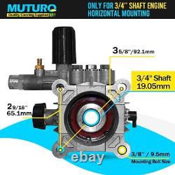 34 Shaft Horizontal Pressure Washer Pump Easy Adjust 20003000 PSI 25 GP