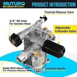 34 Shaft Horizontal Pressure Washer Pump Easy Adjust 20003000 PSI 25 GP