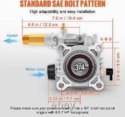 3400 PSI, 2.5 GPM Pressure Power Washer Pump 3/4 Horizontal for Honda Simpson