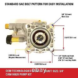 90028 Horizontal Axial Cam Pressure Washer Pump Kit 3300 PSI 2.4 GPM 3/4 Sha