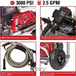 ALH3425 Aluminum Gas Pressure Washer Powered by Honda GX200, 3600 PSI @ 2.5 GPM