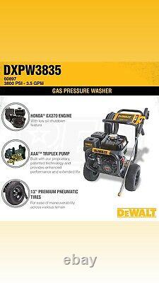 DEWALT DXPW3835 3800 PSI AT 3.5 GPM Honda With AAA Triplex Professional Gas