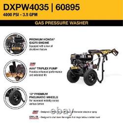 DEWALT Pressure Washer 4000 PSI 3.5 GPM with HONDA GX270 Engine Gas Recoil Start