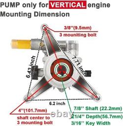 Durable 7/8 Shaft Pressure Washer Pump 3000 PSI Compatible with Honda & RYOBI