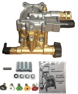 FREE TIPS Horizontal Pressure Washer BRASS Pump 3100 psi REPLACES TRIPLEX Honda