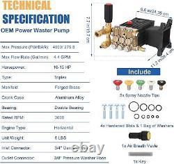 High Pressure Washing Pump 4000PSI 4.4GPM 1 Compatible with Honda GX340/390/270