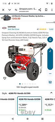 Honda Gx 390 Pressure Washer/ Gas Powered