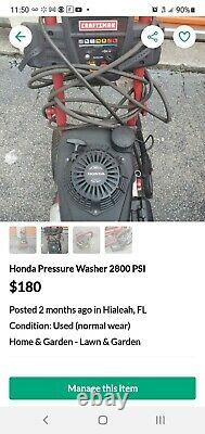 Honda gas pressure washer 2800 PSI