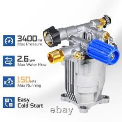 Horizontal 3/4 Shaft Pressure Washer Rreplacement Pump 3400 PSI @ 2.6 GPM