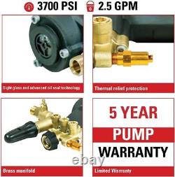 Horizontal Pressure Washer Power Pump 3700 PSI 2.5 GPM 3/4 in. Shaft Replacement