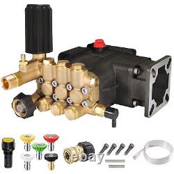 Horizontal Triplex Pressure Washer Pump 3/4 Shaft 3300 PSI 3.0 GPM 5.5-8 HP