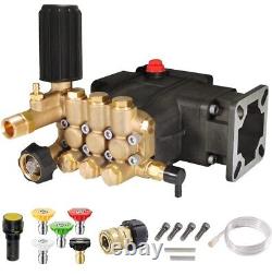 Horizontal Triplex Pressure Washer Pump 3/4 Shaft 3300 PSI 3.0 GPM 5.5-8 HP