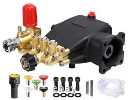 Horizontal Triplex Pressure Washer Pump 3/4 Shaft 3500 PSI @ 2.6 GPM 5-8 HP