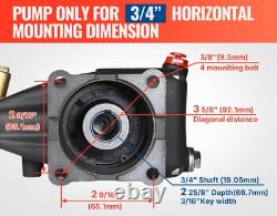Horizontal Triplex Pressure Washer Pump 3/4 Shaft 3500 PSI @ 2.6 GPM 5-8 HP