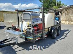 Hot Water Pressure Washer/Soft Wash Trailer Mounted-8gpm, 4000psi-Honda GX690