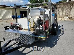 Hot Water Pressure Washer/Soft Wash Trailer Mounted-8gpm, 4000psi-Honda GX690