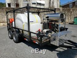 Hot Water Pressure Washer/Soft Wash Trailer Mounted-8gpm, 4000psi-Honda GX690