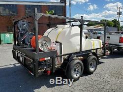 Hot Water Pressure Washer/Soft Wash Trailer Mounted-8gpm, 4000psi-Honda GX690