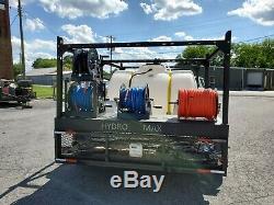 Hot Water Pressure Washer/Soft Wash Trailer Mounted-8gpm, 4000psi-Honda GX690