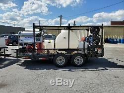 Hot Water Pressure Washer/Soft Wash Trailer Mounted-8gpm, 4000psi-Honda GX690