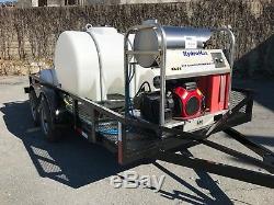 Hot Water Pressure Washer Trailer Mounted-8gpm, 4000psi-Honda GX690