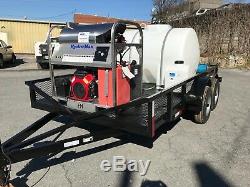 Hot Water Pressure Washer Trailer Mounted-8gpm, 4000psi-Honda GX690