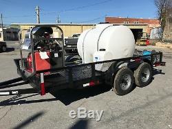 Hot Water Pressure Washer Trailer Mounted-8gpm, 4000psi-Honda GX690