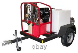 Hot2Go Gas Hot Water Pressure Washer Trailer Package 4000 PSI 3.5 GPM Honda