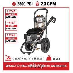 MegaShot 2800 PSI 2.3 GPM Gas Cold Water Pressure Washer with HONDA GCV160 Engin