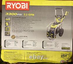 NEW RYOBI 3300 PSI 2.3 GPM Cold Water Gas Pressure Washer with Honda GCV190 Idle
