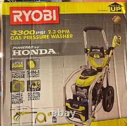 NEW RYOBI 3300 PSI 2.3 GPM Cold Water Gas Pressure Washer with Honda GCV190 Idle