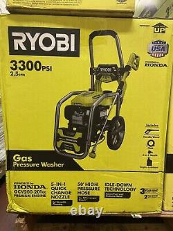 NEW RYOBI 3300 PSI 2.5 GPM Cold Water Gas Pressure Washer with Honda GCV200 Engi