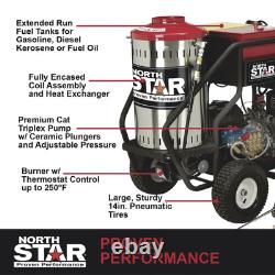 NorthStar Gas Wet Steam and Hot Water Pressure Washer, 3000 PSI, 4 GPM, Honda