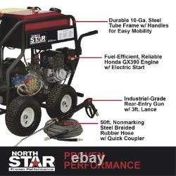 NorthStar Gas Wet Steam and Hot Water Pressure Washer, 3000 PSI, 4 GPM, Honda