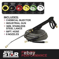 NorthStar Gas Wet Steam and Hot Water Pressure Washer, 3000 PSI, 4 GPM, Honda
