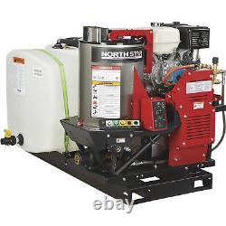 NorthStar Hot Water Pressure Washer Skid with Wet Steam, 3000 PSI, 4 GPM, Honda