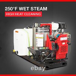 NorthStar Hot Water Pressure Washer Skid with Wet Steam, 3000 PSI, 4 GPM, Honda