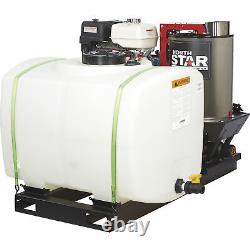 NorthStar Hot Water Pressure Washer Skid with Wet Steam, 3000 PSI, 4 GPM, Honda