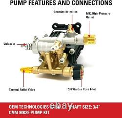 OEM Replacement Pressure Washer Pump Kit 3400 PSI, 2.5 GPM, 3/4 Shaft