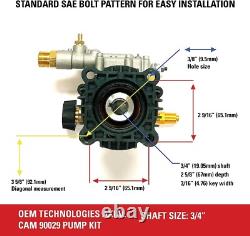 OEM Replacement Pressure Washer Pump Kit 3400 PSI, 2.5 GPM, 3/4 Shaft