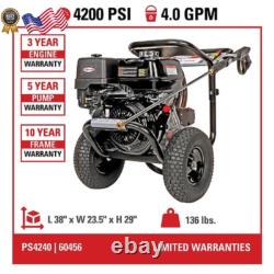 PS4240 PowerShot Gas Pressure Washer 4200 PSI 4.0 GPM HONDA GX390 Cold Water Pro