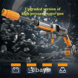 Portable Car Washer Water Spray High Pressure Gun Cleaner Kit 25000mAh Battery